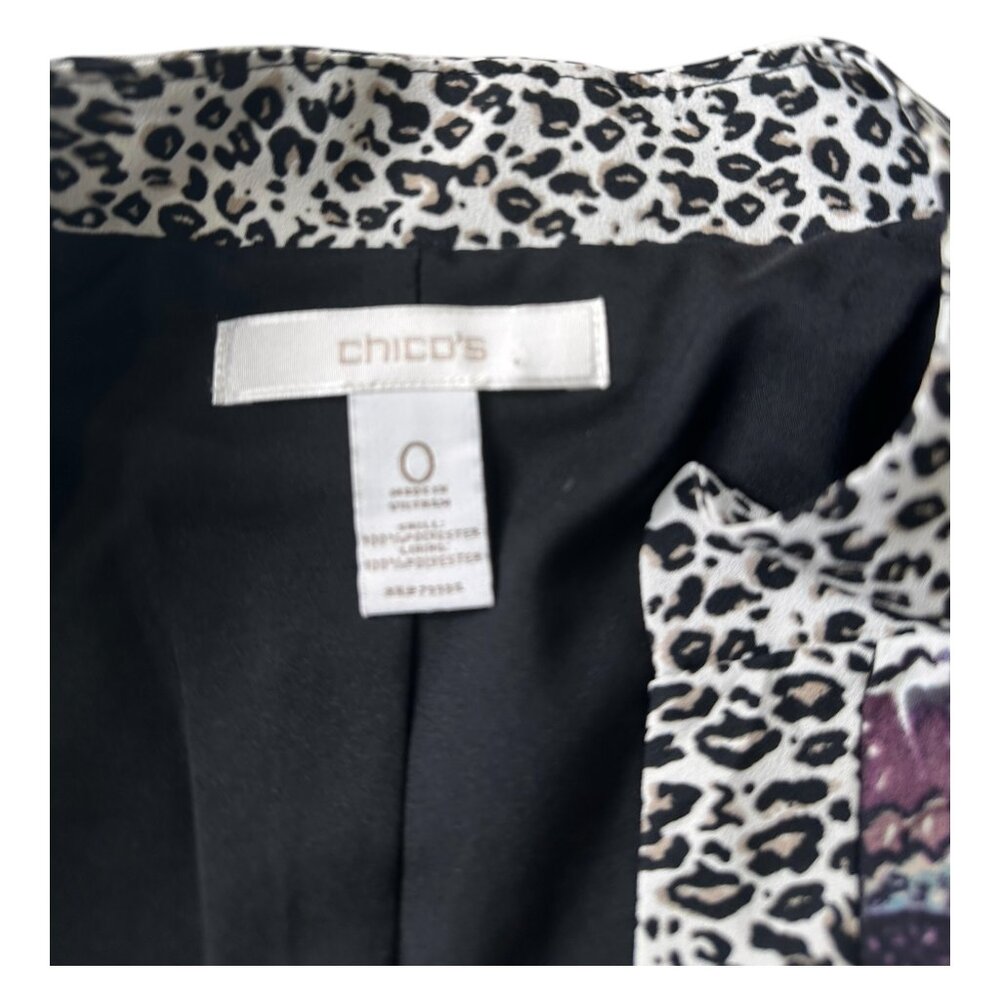 Chico's Women's Paisley Print Jacket Purple Size 0 Long Sleeve Shoulder … - Picture 11 of 14